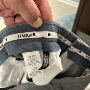 Haggar Blue Straight Fit Pants